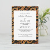 Elegant Modern Wedding Paisley White Uitnodiging (Staand voorkant)