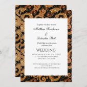 Elegant Modern Wedding Paisley White Uitnodiging (Voorkant / Achterkant)