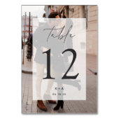 Elegant Modern Wedding Photo Initialen & Date Kaart (Achterkant)