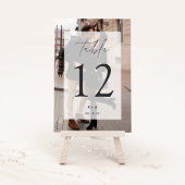 Elegant Modern Wedding Photo Initialen & Date Kaart