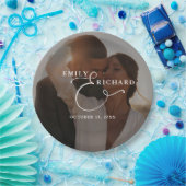 Elegant Modern Wedding Photo Papieren Bordje (Feest)