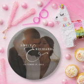 Elegant Modern Wedding Photo Papieren Bordje (Feest)