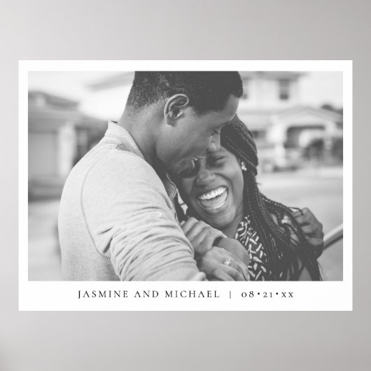 Elegant Modern Wedding Photo Poster (Voorkant)