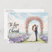 Elegant modern wedding postcard briefkaart (Voorkant / Achterkant)