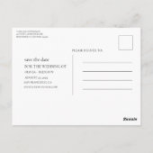 Elegant modern wedding postcard briefkaart (Achterkant)