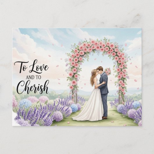 Elegant modern wedding postcard briefkaart (Voorkant)