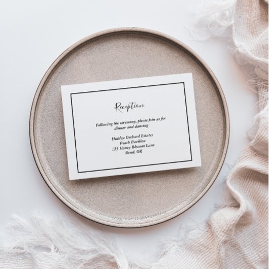 Elegant Modern Wedding Reception Informatiekaartje