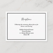 Elegant Modern Wedding Reception Informatiekaartje (Voorkant)