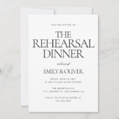 Elegant Modern Wedding Rehearsal Dinner Kaart (Voorkant)