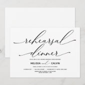 Elegant Modern Wedding Rehearsal Dinner Uitnodigin Kaart (Voorkant / Achterkant)