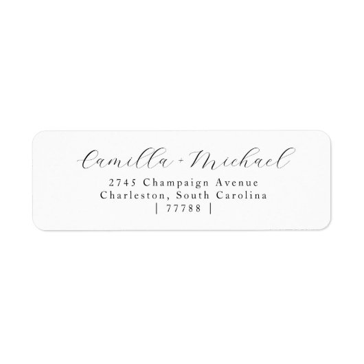 Elegant Modern Wedding Return Address Labels (Voorkant)