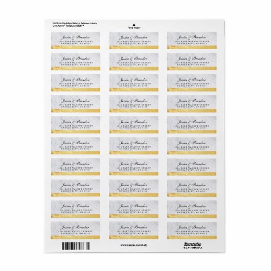 Elegant Modern Wedding Return Address Labels (Full Sheet)