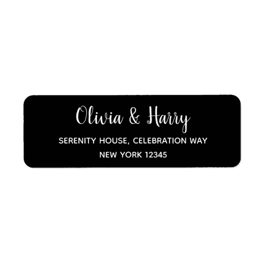 Elegant Modern Wedding Return Address Labels (Voorkant)