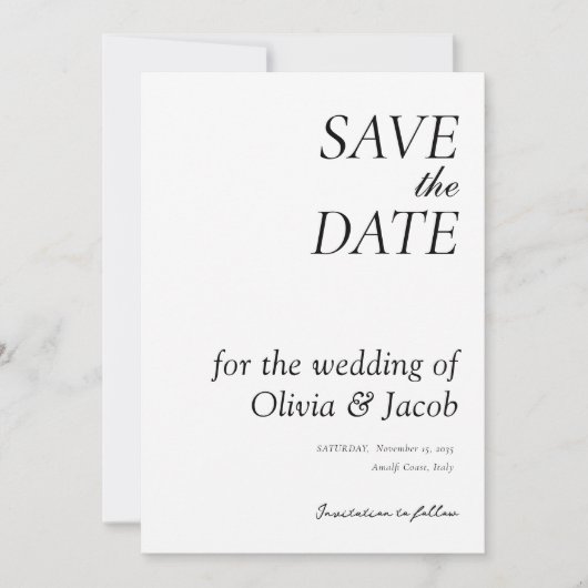 Elegant Modern Wedding Save The Date (Voorkant)