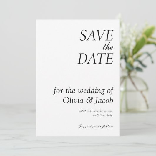 Elegant Modern Wedding Save The Date (Staand voorkant)