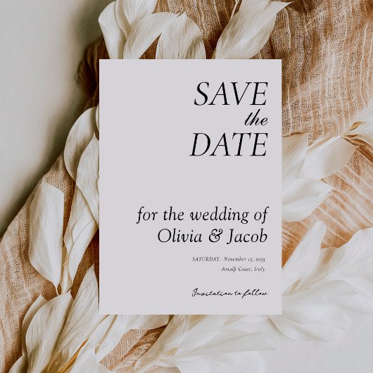 Elegant Modern Wedding Save The Date