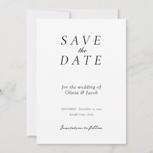 Elegant Modern Wedding Save the Date (Voorkant)