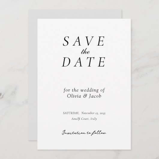 Elegant Modern Wedding Save the Date (Voorkant / Achterkant)