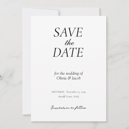 Elegant Modern Wedding Save the Date (Voorkant)