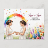 Elegant modern wedding Save The Date postcard Briefkaart (Voorkant)