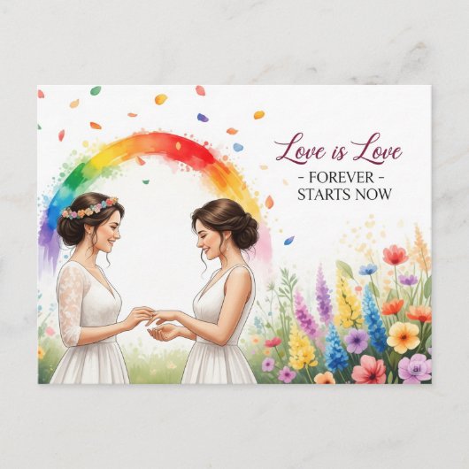 Elegant modern wedding Save The Date postcard Briefkaart (Voorkant)