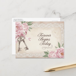 Elegant modern wedding Save The Date postcard Briefkaart
