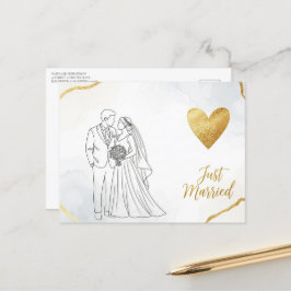 Elegant modern wedding Save The Date postcard Briefkaart
