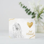 Elegant modern wedding Save The Date postcard Briefkaart (Staand voorkant)