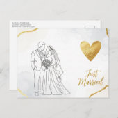 Elegant modern wedding Save The Date postcard Briefkaart (Voorkant / Achterkant)