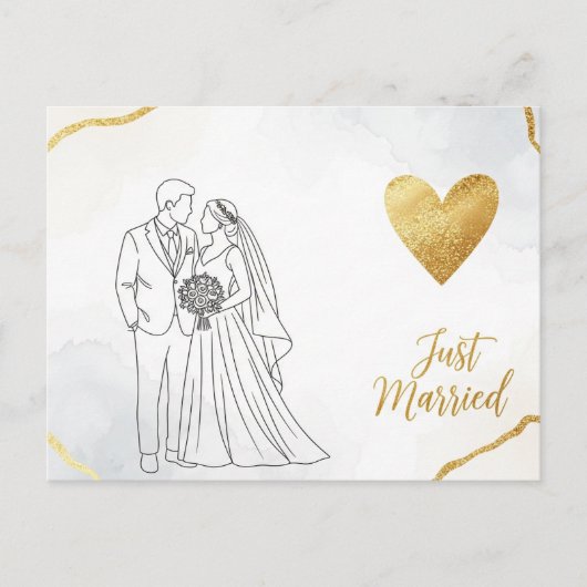 Elegant modern wedding Save The Date postcard Briefkaart (Voorkant)