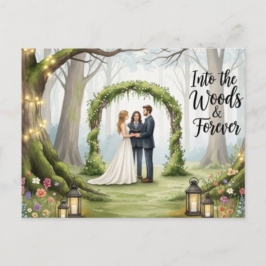 Elegant modern wedding Save The Date postcard Briefkaart (Voorkant)