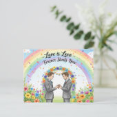 Elegant modern wedding Save The Date postcard Briefkaart (Staand voorkant)