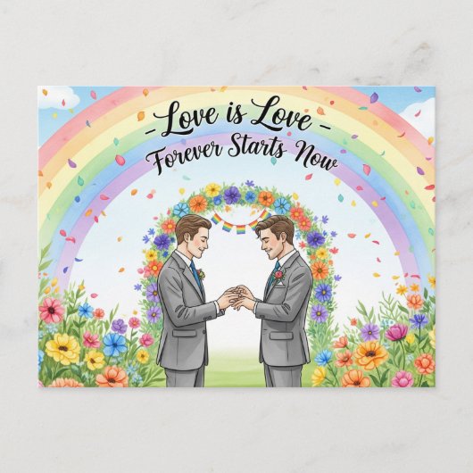 Elegant modern wedding Save The Date postcard Briefkaart (Voorkant)