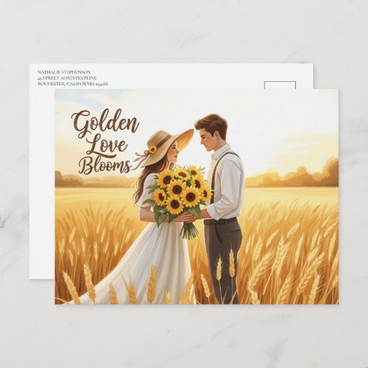 Elegant modern wedding Save The Date postcard Briefkaart (Voorkant / Achterkant)