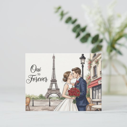 Elegant modern wedding Save The Date postcard Briefkaart (Staand voorkant)