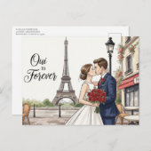 Elegant modern wedding Save The Date postcard Briefkaart (Voorkant / Achterkant)