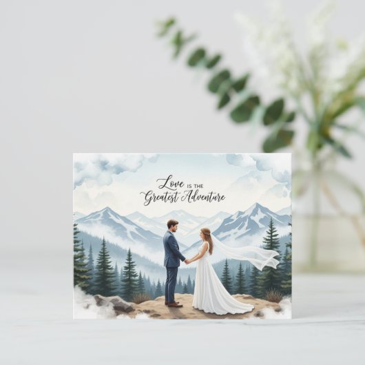 Elegant modern wedding Save The Date postcard Briefkaart (Staand voorkant)