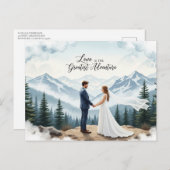 Elegant modern wedding Save The Date postcard Briefkaart (Voorkant / Achterkant)