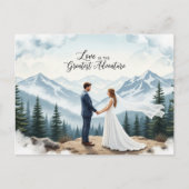 Elegant modern wedding Save The Date postcard Briefkaart (Voorkant)