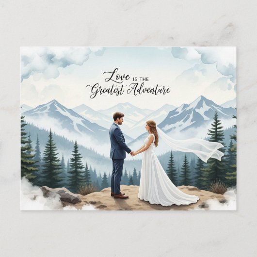 Elegant modern wedding Save The Date postcard Briefkaart (Voorkant)