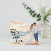 Elegant modern wedding Save The Date postcard Briefkaart (Staand voorkant)