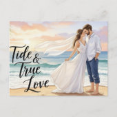 Elegant modern wedding Save The Date postcard Briefkaart (Voorkant)