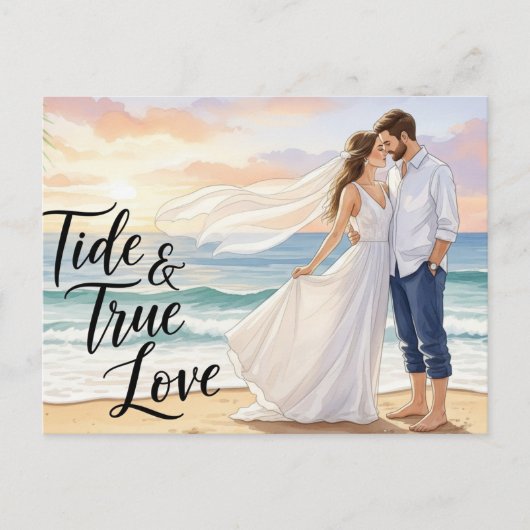 Elegant modern wedding Save The Date postcard Briefkaart (Voorkant)