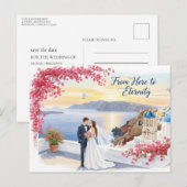 Elegant modern wedding Save The Date postcard Briefkaart (Voorkant / Achterkant)