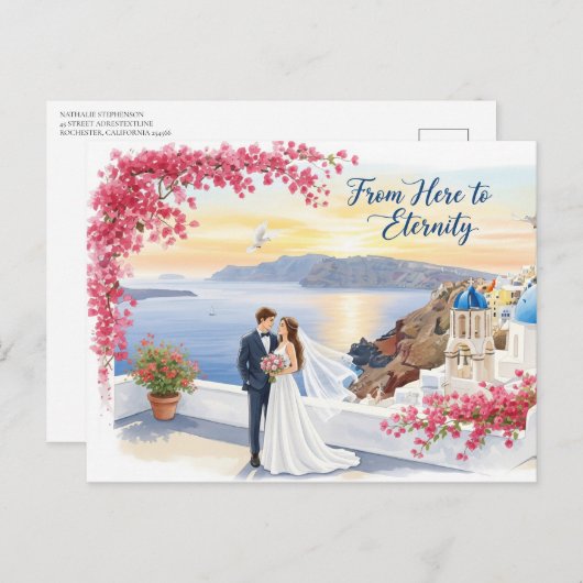 Elegant modern wedding Save The Date postcard Briefkaart (Voorkant / Achterkant)