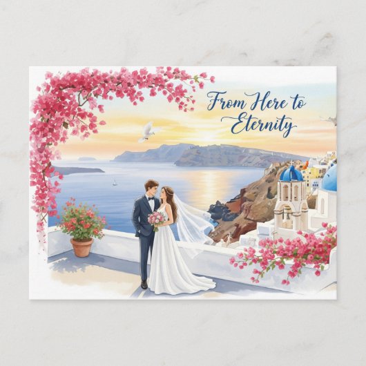 Elegant modern wedding Save The Date postcard Briefkaart (Voorkant)