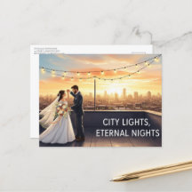 Elegant modern wedding Save The Date postcard