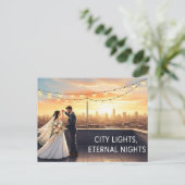 Elegant modern wedding Save The Date postcard Briefkaart (Staand voorkant)