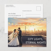 Elegant modern wedding Save The Date postcard Briefkaart (Voorkant / Achterkant)