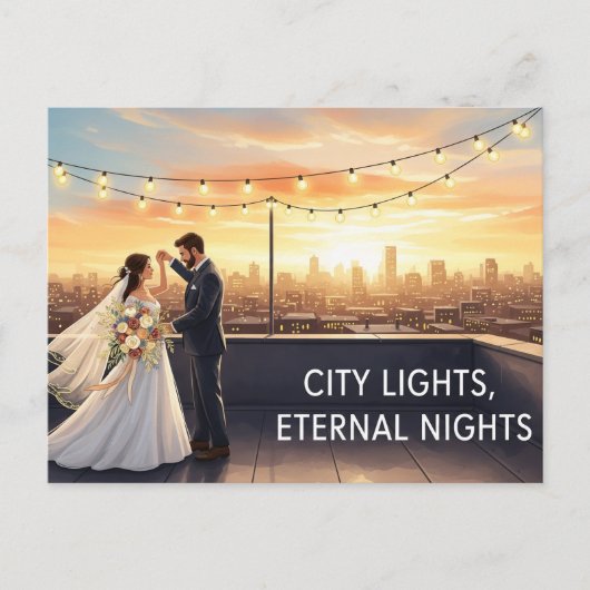 Elegant modern wedding Save The Date postcard Briefkaart (Voorkant)